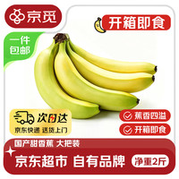 京觅 东莞大把甜香蕉 净重2斤 单根150g+即食甜蕉生鲜水果源头直发包邮