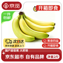 京觅 东莞大把甜香蕉 净重2斤 单根150g+即食甜蕉生鲜水果源头直发包邮
