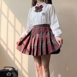 北璃酱 日系jk格子正版百褶裙虹高腰半身裙校供女学生学院风短格裙