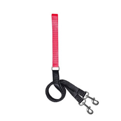 艾风格 马鞍式防爆冲狗狗胸背带金毛柯基专用前扣牵引绳 红拼黑拉带(122CM*2.5CM) M