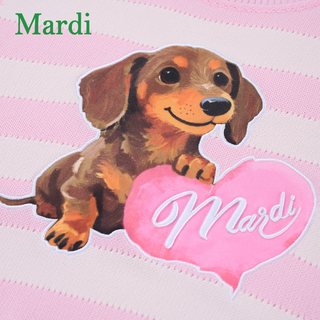 MARDI 条纹卡通印花 短袖T恤 S