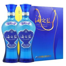 洋河 2018版海之蓝42度480ml*2瓶送礼浓香白酒口感绵柔自饮酒水