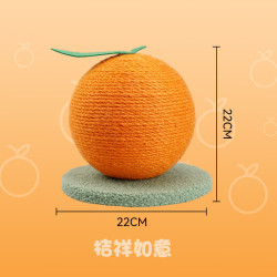 三栖虎 猫抓板剑麻球水果玩具中小型猫咪磨爪用品自嗨磨抓玩具现货 猫抓球桔子 水果剑麻玩具