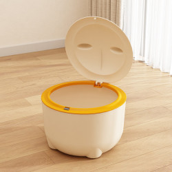 三栖虎 宠物垃圾桶防宠物乱翻猫砂清洁除臭带盖子狗狗垃圾箱用品 黄色 宠物垃圾桶猫砂桶