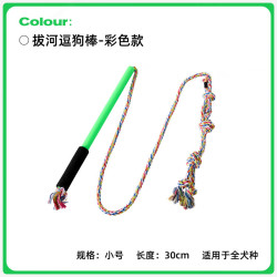 三栖虎 狗狗玩具逗狗棒溜狗器狗玩具逗狗棒逗猫棒宠物训练杆 七彩色 小号 可伸缩逗狗棒