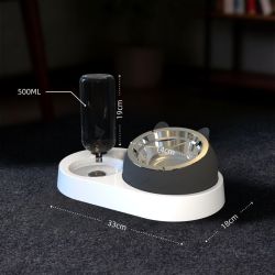 艾风格 双碗自动饮水食盆防打翻猫狗通用宠物碗 小号吃喝一体碗 无规格