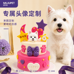 苗句宠 顺丰直送 宠物生日蛋糕 猫狗可食 狗零食猫咪蛋糕狗狗生日 双层宠物蛋糕(含石膏头像) 鸡肉