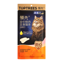领先 全价鲜肉主食猫条14g*4蓬蓬条鸡肉味鱼油磷虾油靓毛发肉丝泥