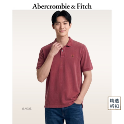 Abercrombie & Fitch 美式复古百搭时尚通勤棉质短袖POLO衫上衣26夏男装