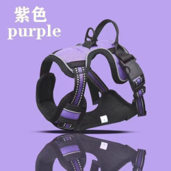 艾风格 工字型狗狗胸背带防脱伸缩牵引绳法斗边牧斗牛犬 紫色(不含牵引绳) M