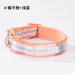 艾风格 狗狗项圈泰迪比熊柯基柴犬通用牵引脖圈 橘子橙 S码