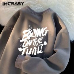 IMCRASY 春秋季 男士圆领卫衣