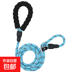 狗狗P绳狗链子遛狗绳不勒手防爆冲中大型犬通用 浅蓝   均码通用