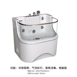宠物 启端CIDON宠物SPA浴缸猫狗金毛泡澡洗狗漕宠物美容洗护池洗澡浴缸 全白-100cm泡泡彩灯臭氧冲浪