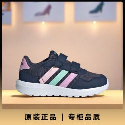 adidas 正品Run 60s CF小童魔术贴低帮休闲鞋JH6218