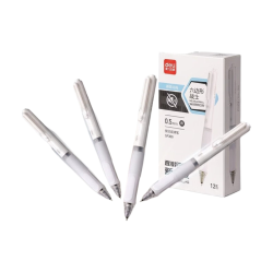 得力 六边形战士中性笔 ST头静音双珠 黑色 0.5mm 4支装