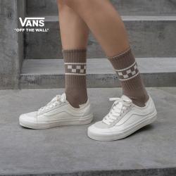 VANS 官方 Style 136 VR3 SF侧边条纹男鞋女鞋白色板鞋
