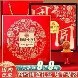 稻香村 锦绣中秋月饼礼盒 9饼9味 450g