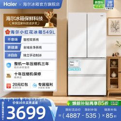海尔 小红花2.0系列 BCD-549WGHFDC9WFU1 风冷法式门冰箱 549L 肤感白
