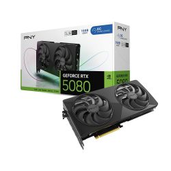 PNY NVIDIA GeForce RTX™ 5080 超薄双风扇,双插槽 OC 显卡(16GB GDDR7,SFF就绪,256 位,提升速度:2730 MHz,PCIe® 5.0,HDMI®/DP 2.1,NVIDIA Bl。 ackwell 拱门 itecture, DLSS 4.5)
