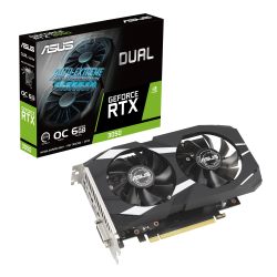 华硕 Dual GeForce RTX 3050 OC 版 6GB GDDR6 游戏显卡(NVIDIA GeForce RTX3050 DLSS,PCIe 4.0,1x HDMI 2.1a,1x DisplayPort 1.4a,DUAL-RTX3050-O6G)