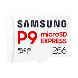 Samsung 三星 P9 Express microSD Express 卡,256GB microSDXC 存储卡,高达 800 MB/s,适用于 Nintendo-Switch 2(MB MK256T/AM)
