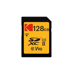 Kodak 柯达 128GB UHS-II U3 V90 Ultra Pro SDXC 存储卡 - 读取速度高达 3000MB/s 写入速度