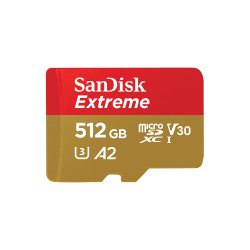 SanDisk 闪迪 512GB MicroSD内存卡4K极速金卡A2 V30 U3行车记录仪 运动相机无人机 监控存储卡 读190MBs