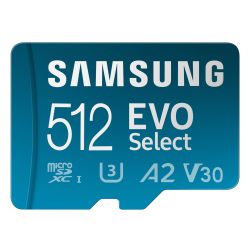 Samsung 三星 512GB MicroSDXC存储卡含适配器 U3A2V30 C10 读写160MBs 4K高清