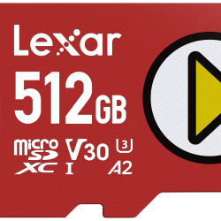 Lexar 512GB Play microSDXC 存储卡,UHS-I,C10,U3,V30,A2,全高清和 4K 视频