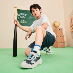 鸿星尔克 鸿星少年 潮流百搭网孔魔术贴儿童运动鞋男童运动鞋女童休闲鞋