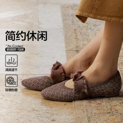 斯凯奇 女鞋浅口单鞋轻便舒适弹力编织网布一脚蹬夏季