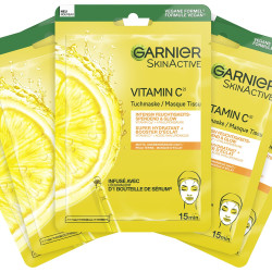 Garnier 卡尼尔 SkinActive 5 件装维生素 C 面膜 - 为敏感肌肤提供水分,带来真正的光泽效果,28 克