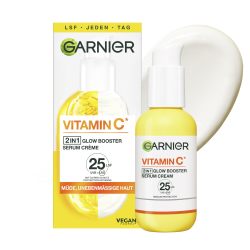 GARNIER 抗疲劳肌肤和黑斑精华霜，2 合 1 日间护理，焕发光彩，均匀肤色，含维生素 C，肌肤活性，50 毫升