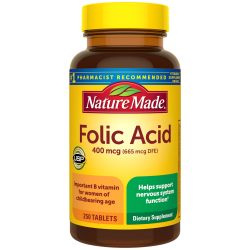 Nature Made 叶酸片 400mcg 女性备孕神经系统健康 250片