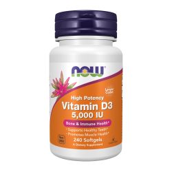 NOW Foods 诺奥 食品补充剂,维生素D-3 5,000 IU,高效,结构支持*,240粒软胶囊