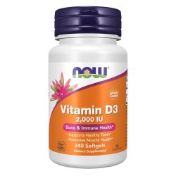 NOW Foods 诺奥 食品补充剂,维生素D-3 2,000 IU,高效,结构支持*,240粒软胶囊