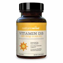 naturewise 阳光瓶维生素D3 5000iu 进口软胶囊 90粒 成人补钙