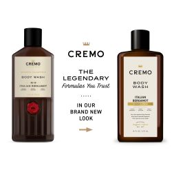 CREMO Rich-Lathering 意大利佛手柑沐浴露,意大利佛手柑,橙花和清新香根草香调,16 液体盎司