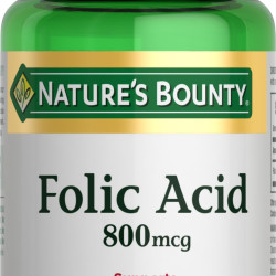 Natures Bounty 自然之宝 叶酸维生素B9补充剂 800mcg 250粒 成人心血管健康