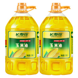 长寿花 非转基因压榨一级玉米油 5L*2