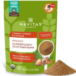 Navitas Organics Superfood+ 适应原混合物用于压力支持(玛卡 + 灵芝 + 南非醉茄),6 盎司(约 178.6 克)袋,30 份 — 有机、非转基因、素食、无麸质、生酮和古。