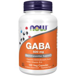 NOW 诺奥 GABA(γ氨基丁酸)胶囊 500mg+维B6 改善睡眠100粒