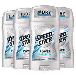Speed Stick Power 男士止汗香体剂，无味，3 盎司 85g，4 件装