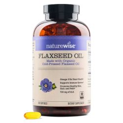 naturewise 亚麻籽营养补充剂 软胶囊 亚麻籽 不含转基因生物(GMO) 增强免疫力 1件装 瓶装
