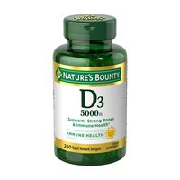 Nature's Bounty 维生素D3软胶囊 5000IU 免疫支持 骨骼健康 240粒