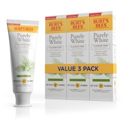 Burt's Bees 伯特的小蜜蜂牙膏,天然香料,无氟,纯白色,禅薄荷,4.7 盎司(约 133.2 克),3 件装