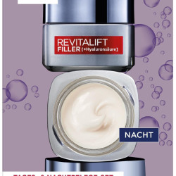 L'Oreal Paris 巴黎欧莱雅 面部护理套装，抗衰老透明质酸日霜和抗皱晚霜，含微量填充剂透明质酸，Revitalift 填充剂，2 x 50 毫升