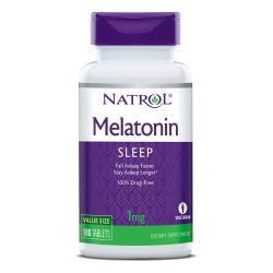 NATROL 褪黑素助眠补充剂 1mg成人睡眠支持 无乳素食配方 180粒装
