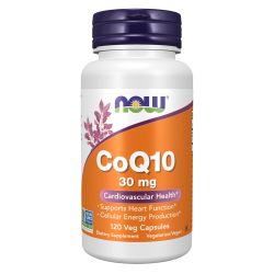 NOW Foods 诺奥 食品补充剂,辅酶Q10 30毫克,医药级,发酵生产的全反式形式,120粒素食胶囊